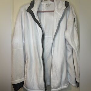 Tek Gear White and Gray Zip-Up Fleece Jacket
